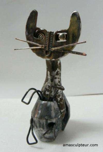 Sculpture métal - Chat