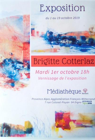 Exposition de Brigitte Cotterlaz à la médiathèque Digne les bains (dpt04)